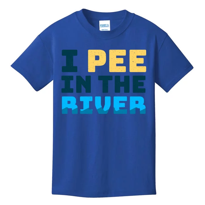 Funny I Pee In The River Summer Tubing Family Float Trip Gift Kids T-Shirt