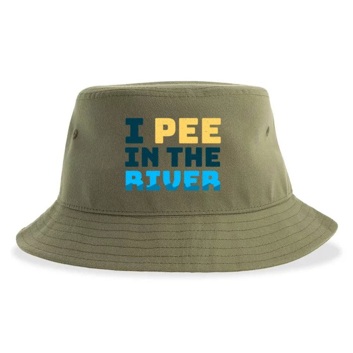 Funny I Pee In The River Summer Tubing Family Float Trip Gift Sustainable Bucket Hat