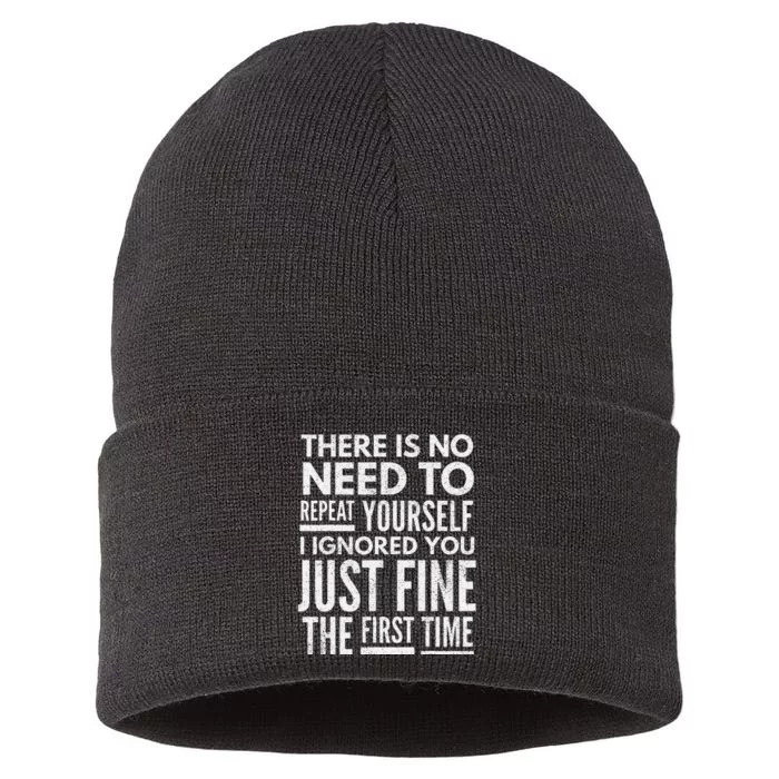 Funny Ignoring People Sustainable Knit Beanie