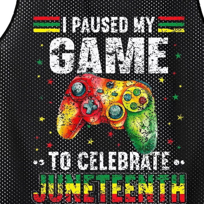 Funny I Paused My Game To Celebrate Junenth Black Gamers Mesh Reversible Basketball Jersey Tank