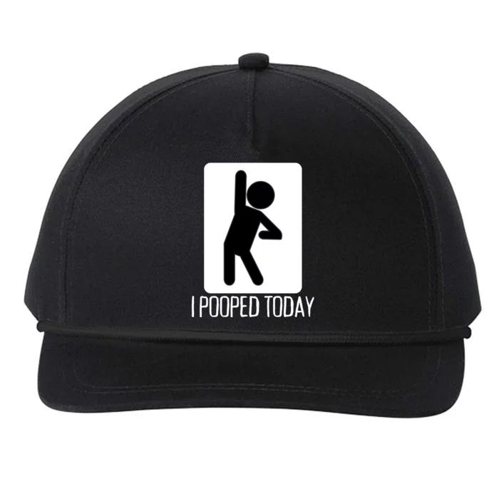 Funny I Pooped Today Humor I Pooped Snapback Five-Panel Rope Hat