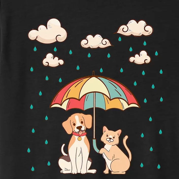 Funny Idiom Raining Cats And Dogs Cute Canine Feline Lover ChromaSoft Performance T-Shirt