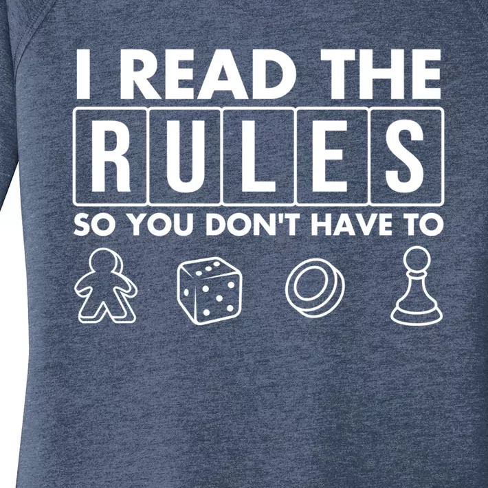 Funny I Read The Rules So You Dont Have To Board Game Gift Women's Perfect Tri Tunic Long Sleeve Shirt