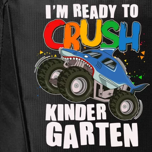 Funny I'm Ready To Crush Kindergarten Shark Monster Truck City Backpack