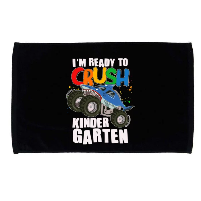 Funny I'm Ready To Crush Kindergarten Shark Monster Truck Microfiber Hand Towel