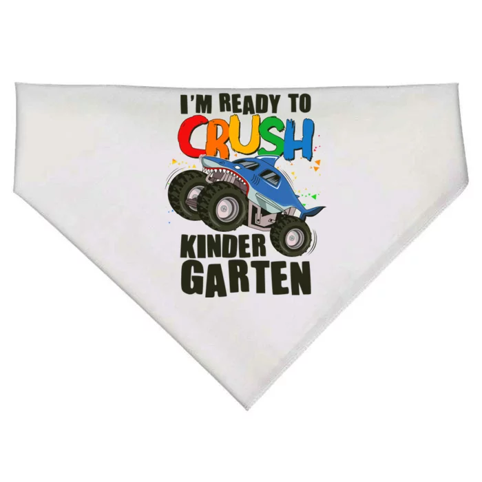 Funny I'm Ready To Crush Kindergarten Shark Monster Truck USA-Made Doggie Bandana