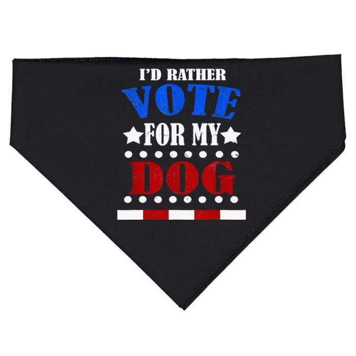 Funny ID Rather Vote For My Dog Humorous USA-Made Doggie Bandana