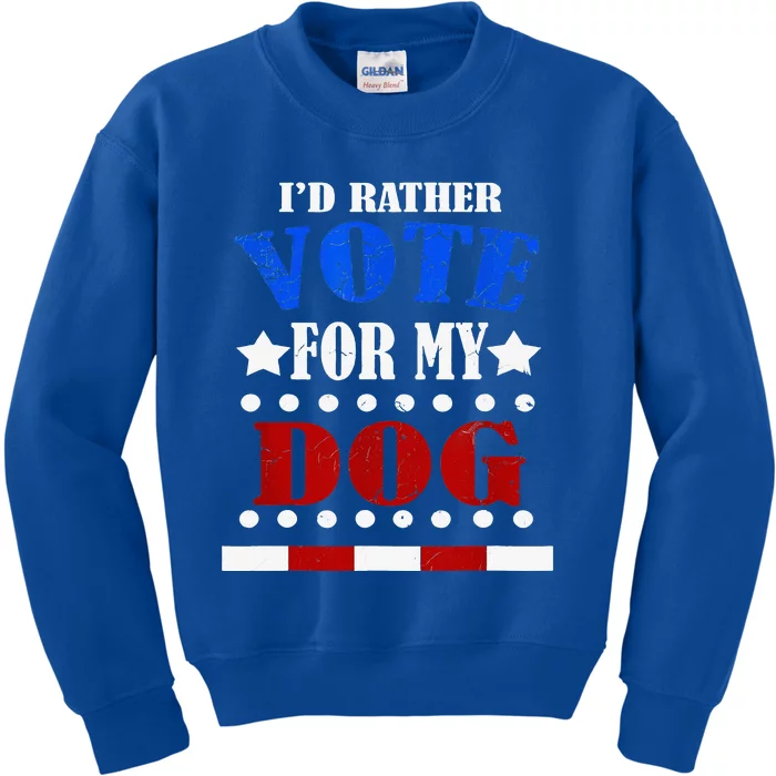 Funny ID Rather Vote For My Dog Humorous Kids Sweatshirt