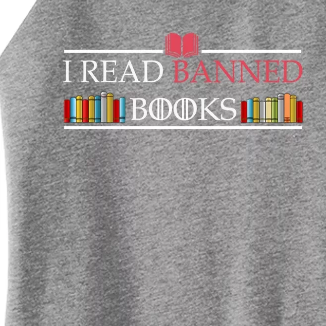 Funny I Read Banned Books Funny Gift National Librarian Week Great Gift Women’s Perfect Tri Rocker Tank