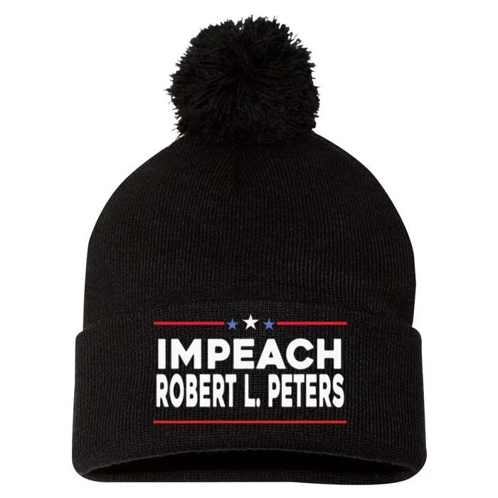 Funny Impeach Robert L Peters Anti Joe Biden Pom Pom 12in Knit Beanie