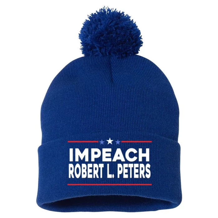 Funny Impeach Robert L Peters Anti Joe Biden Pom Pom 12in Knit Beanie