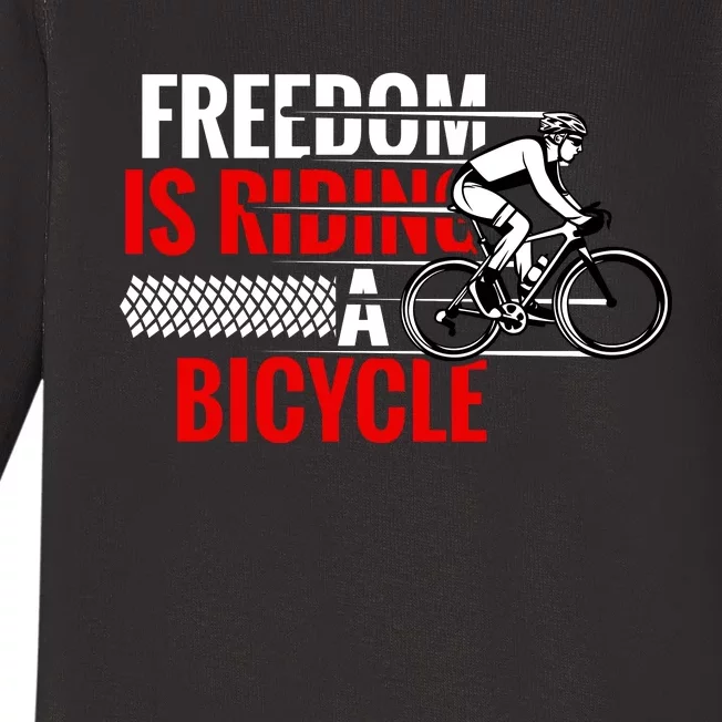 Freedom Is Riding A Bicycle Baby Long Sleeve Bodysuit