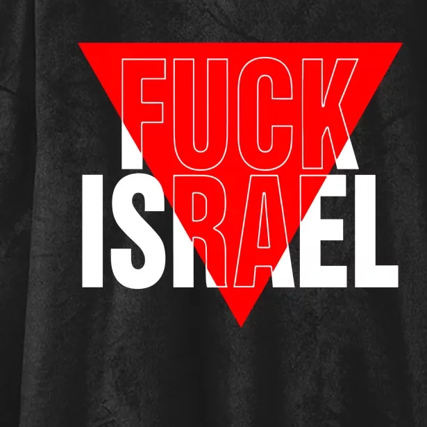 Fuck Israel Red Triangle Hooded Wearable Blanket