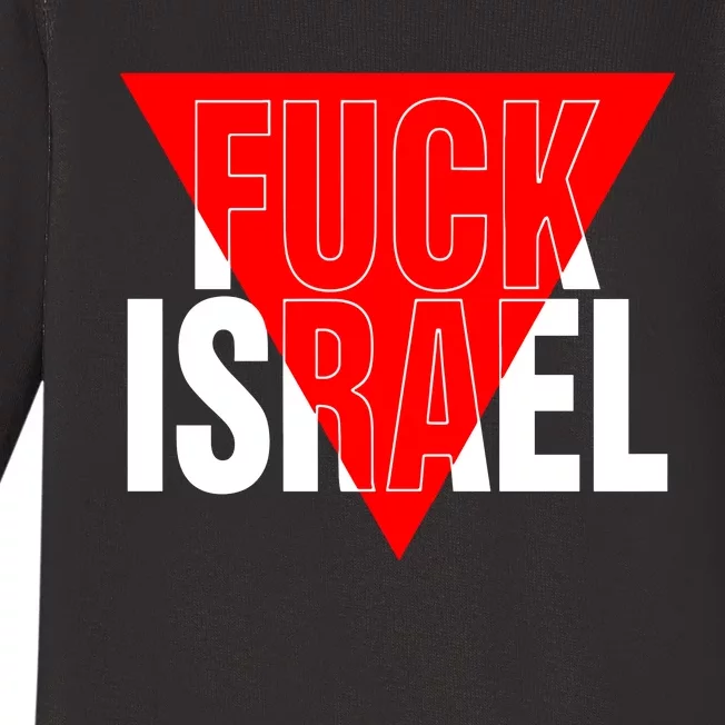 Fuck Israel Red Triangle Baby Long Sleeve Bodysuit