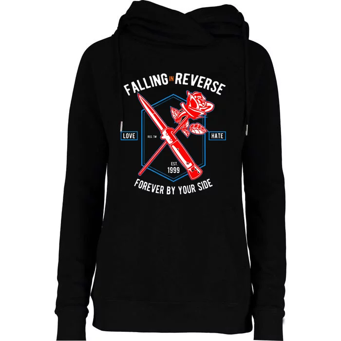 F.A.L.L.I.N.G In R.E.V.E.R.S.E Vintage 90s Forever By Your Side Womens Funnel Neck Pullover Hood