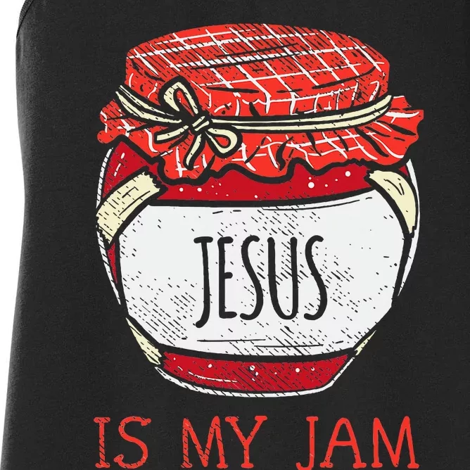 Fun Inspirational Religious Saying Cute Jesus Is My Jam Women's Racerback Tank