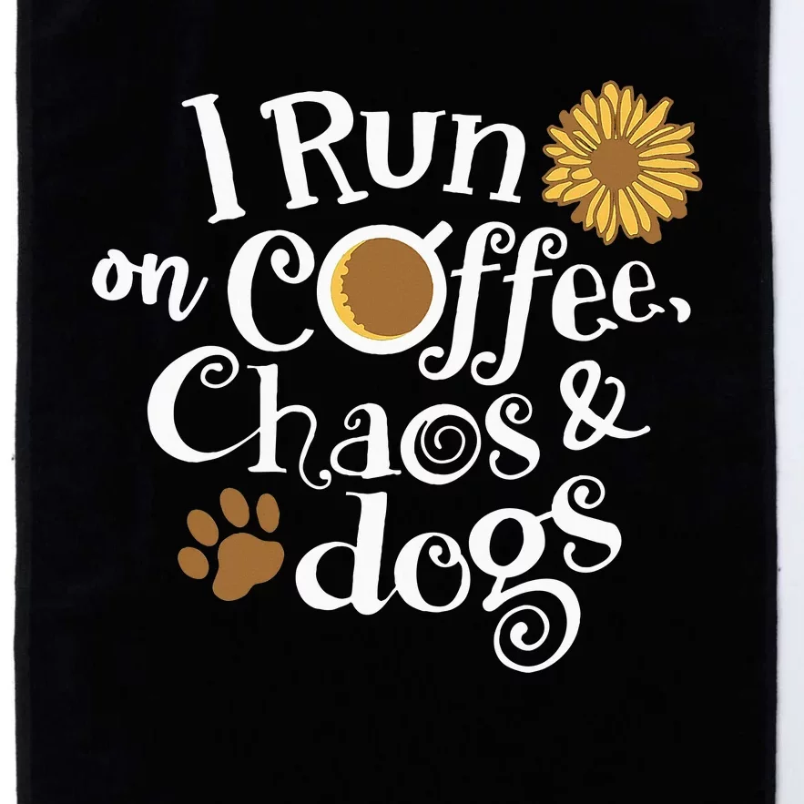 Funny I Run On Coffee Chaos And Dogs Platinum Collection Golf Towel