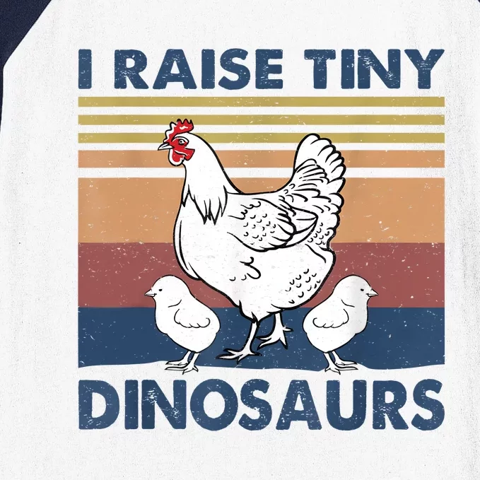 Funny I Raise Tiny Dinosaurs Chicken Joke Farmer Men Women Baseball Sleeve Shirt