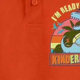 Funny I'm Ready To Crush Kindergarten Retro Dinosaur Dry Zone Grid Performance Polo