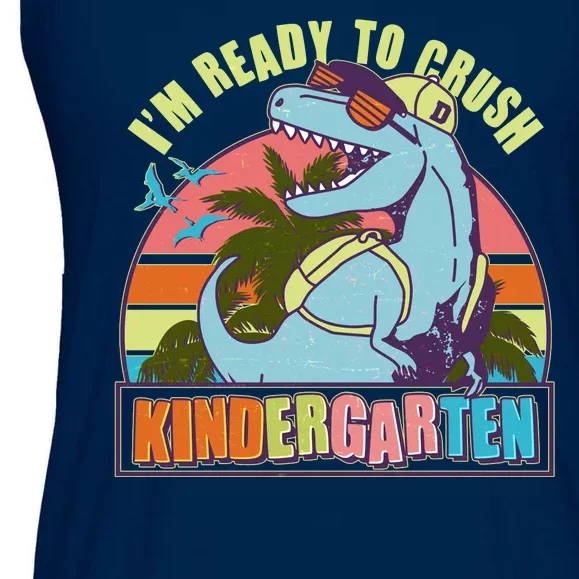 Funny I'm Ready To Crush Kindergarten Retro Dinosaur Ladies Essential Flowy Tank