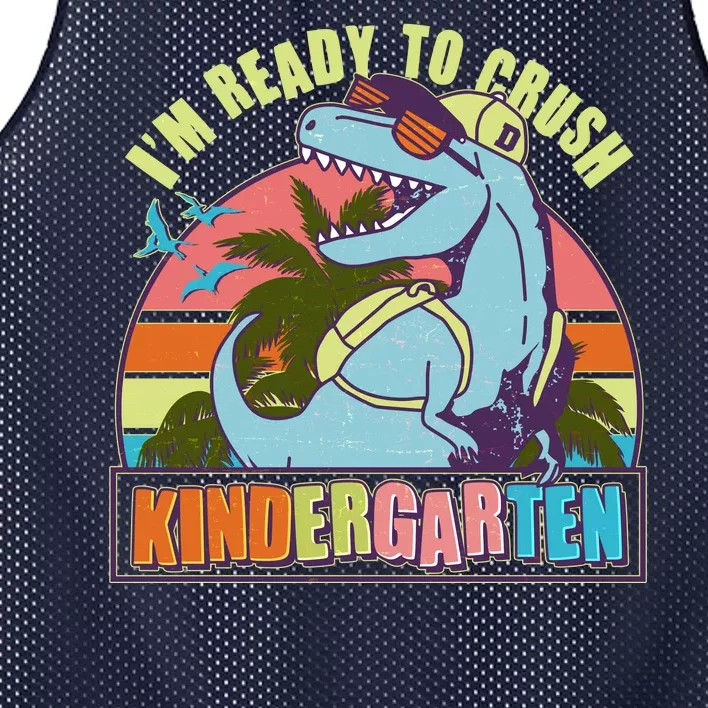 Funny I'm Ready To Crush Kindergarten Retro Dinosaur Mesh Reversible Basketball Jersey Tank