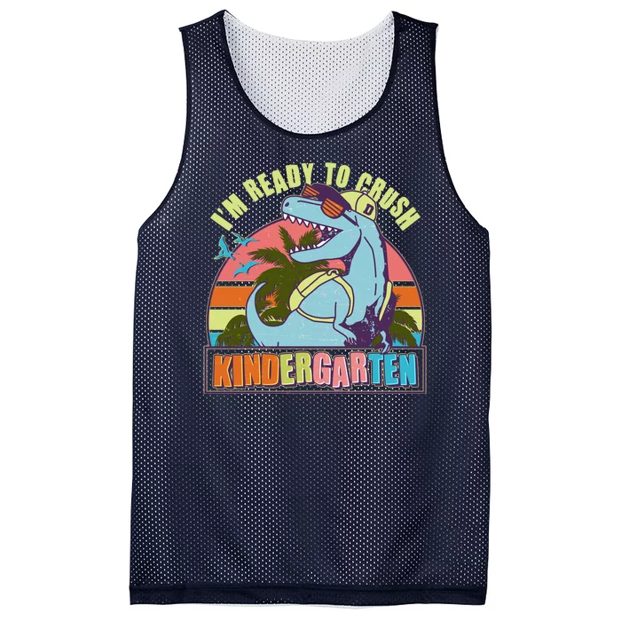 Funny I'm Ready To Crush Kindergarten Retro Dinosaur Mesh Reversible Basketball Jersey Tank