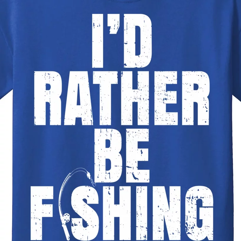 Fisher ID Rather Be Fishing Trout Fishing Dads Gift Kids T-Shirt