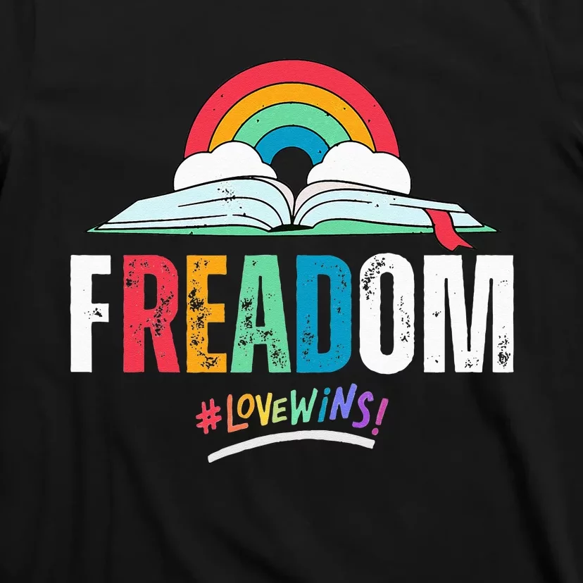 fREADom I Read Banned Books LGBTQ Reader Pride Librarian T-Shirt