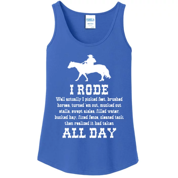 Funny I Rode All Day Horse Lover Meaningful Gift Ladies Essential Tank