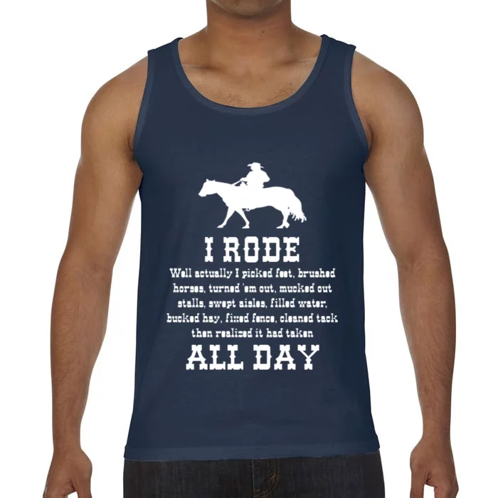 Funny I Rode All Day Horse Lover Meaningful Gift Comfort Colors® Tank Top