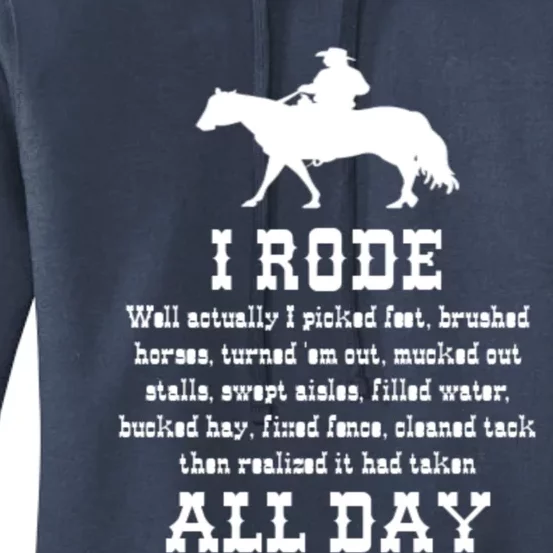 Funny I Rode All Day Horse Lover Meaningful Gift Women's Pullover Hoodie