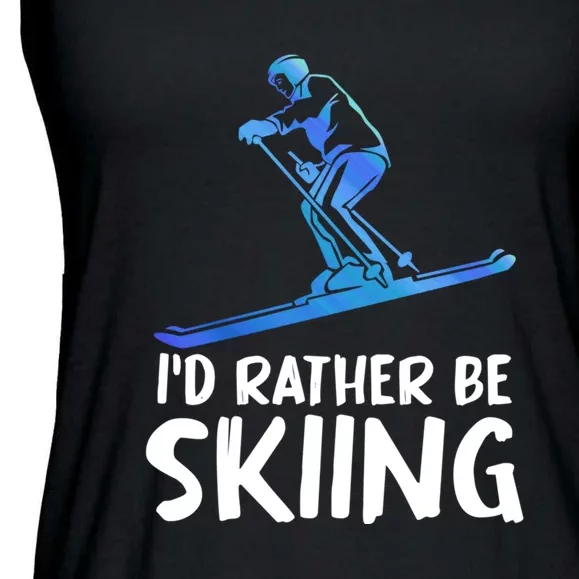 Funny Id Rather Be Skiing Gift For Skier Ladies Essential Flowy Tank