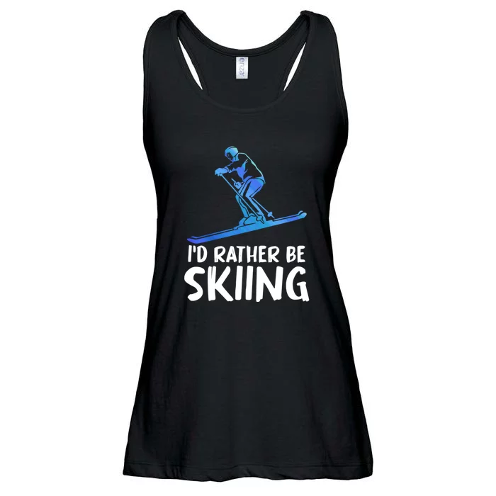 Funny Id Rather Be Skiing Gift For Skier Ladies Essential Flowy Tank