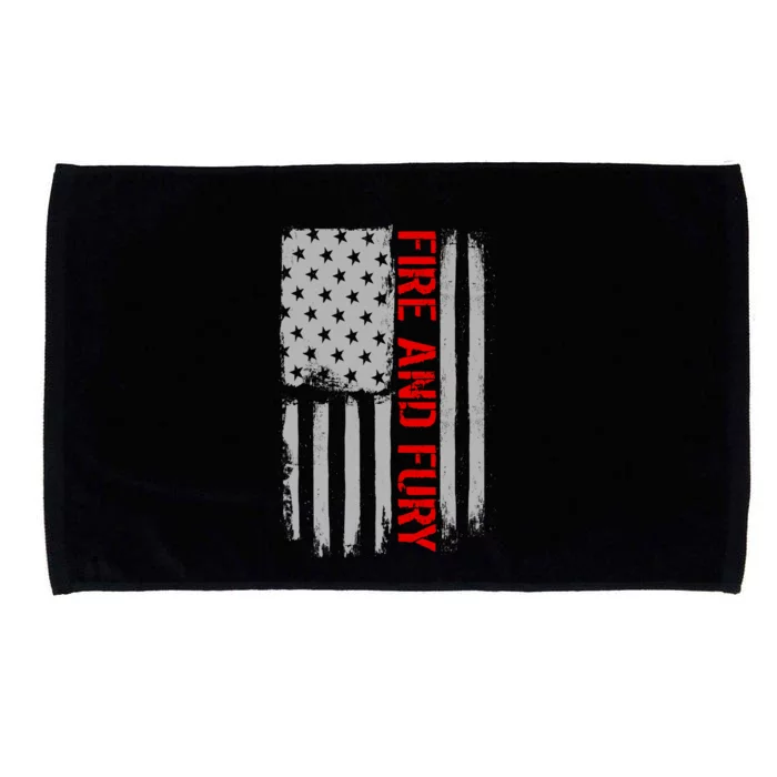 Fire and Fury Trump Military Power USA Flag Microfiber Hand Towel