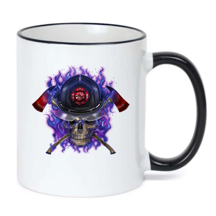 Fire Dept Flame Skull Black Color Changing Mug