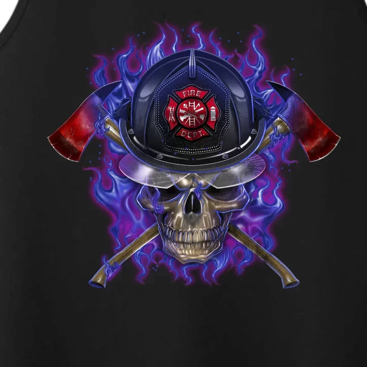 Fire Dept Flame Skull Performance Tank