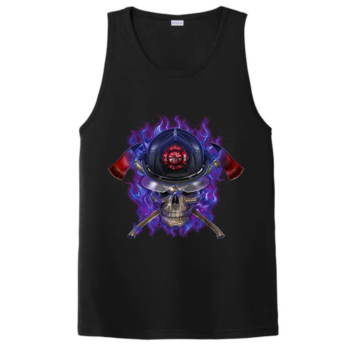 Fire Dept Flame Skull Performance Tank