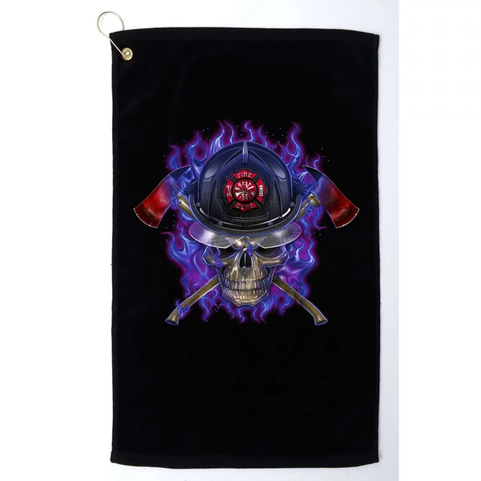 Fire Dept Flame Skull Platinum Collection Golf Towel