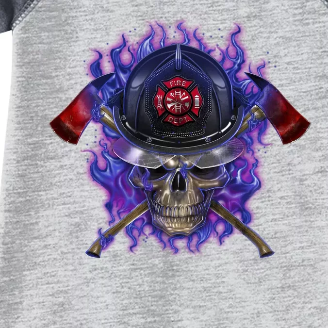 Fire Dept Flame Skull Infant Baby Jersey Bodysuit