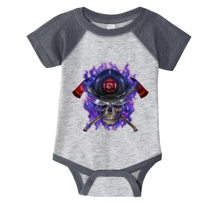 Fire Dept Flame Skull Infant Baby Jersey Bodysuit