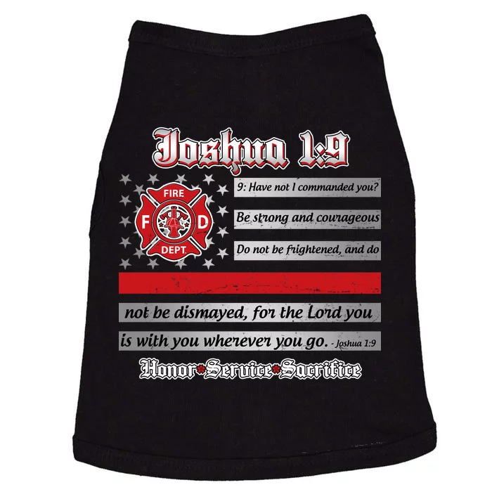 Fire Fighters Red Line Flag Joshua 1:9 Doggie Tank