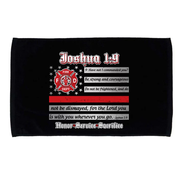 Fire Fighters Red Line Flag Joshua 1:9 Microfiber Hand Towel