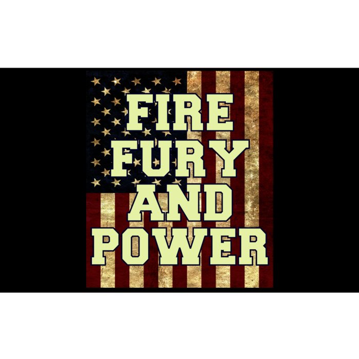 Fire Fury Power USA Flag Trump Quote Bumper Sticker