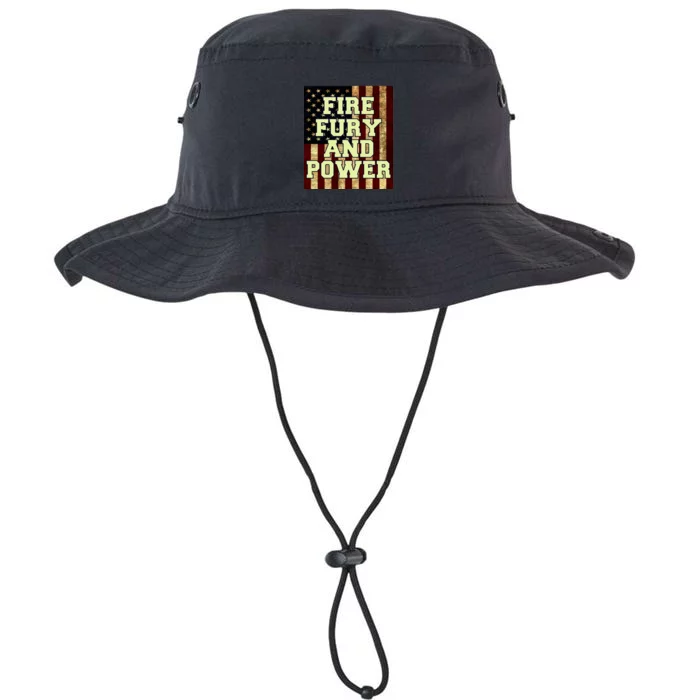 Fire Fury Power USA Flag Trump Quote Legacy Cool Fit Booney Bucket Hat