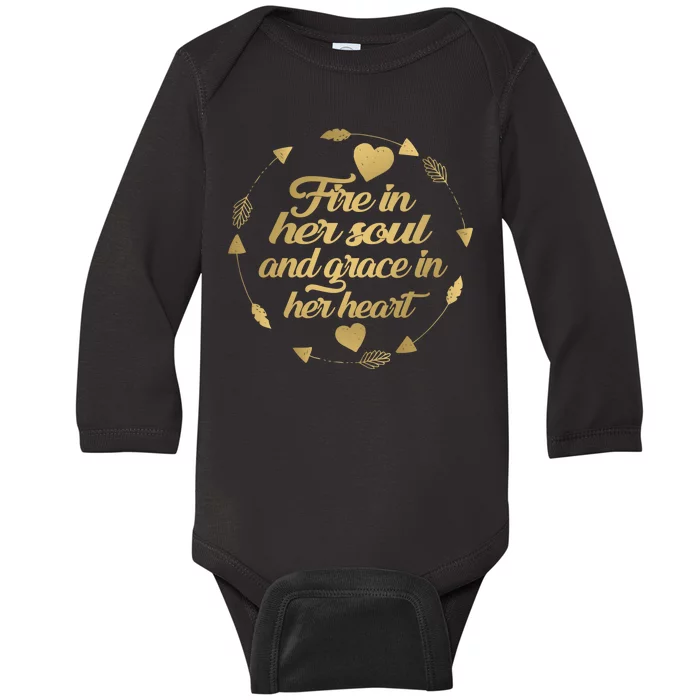 Fire In her Soul Baby Long Sleeve Bodysuit