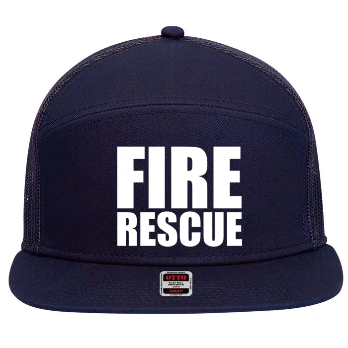 Fire Rescue 7 Panel Mesh Trucker Snapback Hat