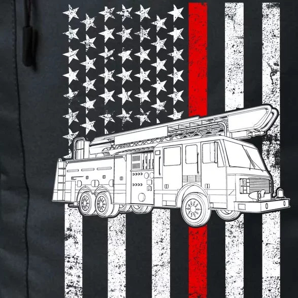 Fire Truck American Firefighter Thin Red Line Flag Daily Commute Backpack