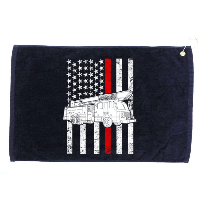 Fire Truck American Firefighter Thin Red Line Flag Grommeted Golf Towel