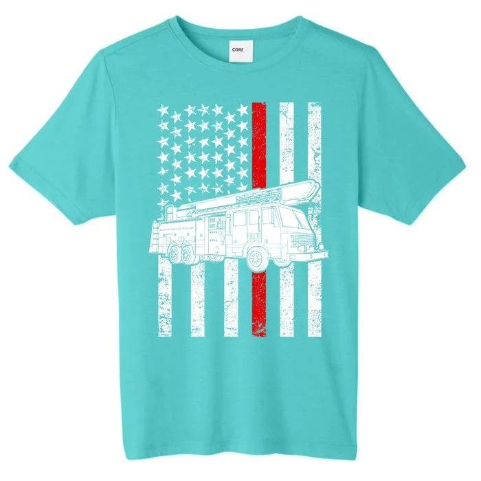 Fire Truck American Firefighter Thin Red Line Flag ChromaSoft Performance T-Shirt