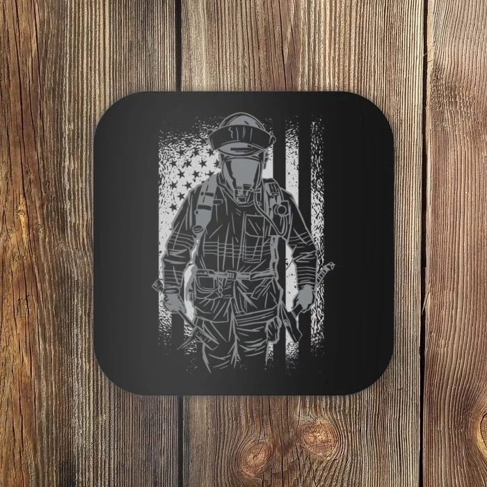 Firefighter American Flag Coaster